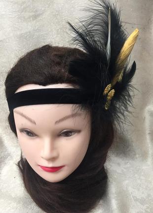 Пов'язки в стилі «30-40-х років 19, стиль чикаго, гетсбі, гангстерський, золотисто-чорна