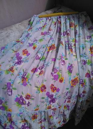 Очень красивая макси юбка с цветочками7 фото