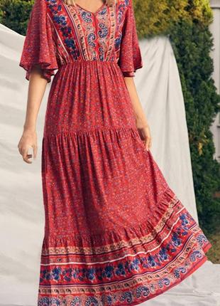 Ексклюзив брендова етнічна довга  сукня плаття вишиванка