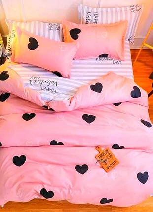 Полуторный пододеяльник 150х220 сердца желтый бязь голд люкс виталина
