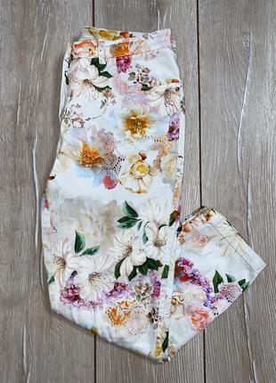 Штани брюки у квітковий принт alba moda, m3 фото
