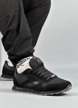 Мужские  черные замшевые кроссовки с сеткой reebok classic 🆕 рибок2 фото