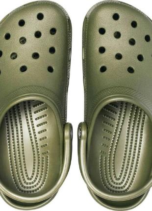 Сабо crocs classic army/green хаки зеленые4 фото