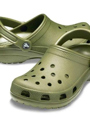 Сабо crocs classic army/green хаки зеленые