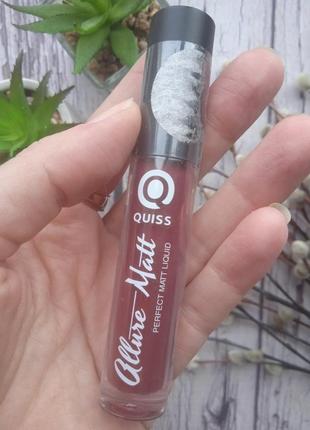 Матовая стойкая помада quiss allure matt perfect matt liquid тон 8