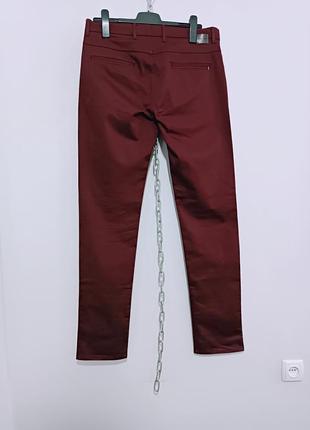 Мужские брюки чинос цвета бургунди, zara man eur 42, 180/84 cm4 фото