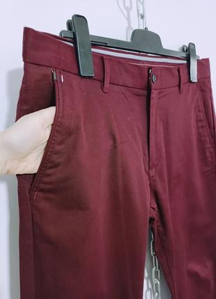 Мужские брюки чинос цвета бургунди, zara man eur 42, 180/84 cm5 фото