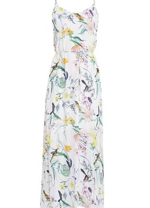 Длинное весеннее летнее платье макси разноцветное в цветочный принт от бренда mbym9 фото