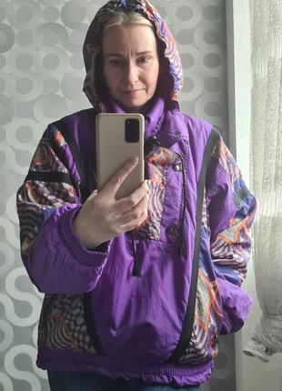 Крута класна стильна неймовірна класна яскрава утеплена тепла вінтажна куртка анорак ретро вінтаж