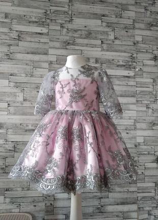 Красивое кружевное нарядное детское платье1 фото