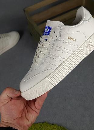Жіночі кросівки кеді адідас самба adidas samba бежеві