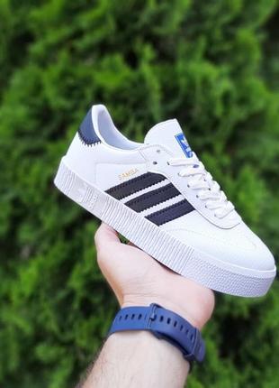 Жіночі кросівки кеди адідас самба adidas samba білі