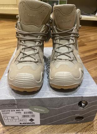 Ботинки lowa zephyr gtx mid tf uk 10/ us 11/ eu р. 44,5/ 281-287 mm. колір desert