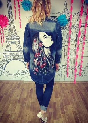 Джинсовая курточка с художественной росписью