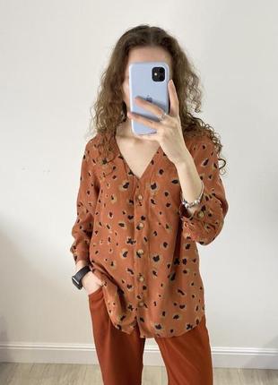 Коричневая блуза pieces