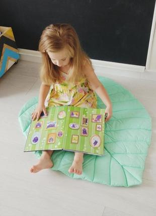 Коврик - листик для детской комнаты в мятном цвете3 фото