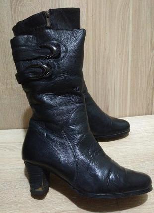 Кожаные зимние сапоги