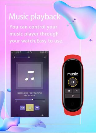 Фитнес браслет m6, умные часы, красный ремень6 фото