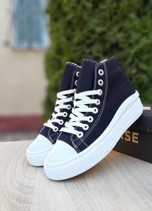 Кеди converse chuck taylor move high black