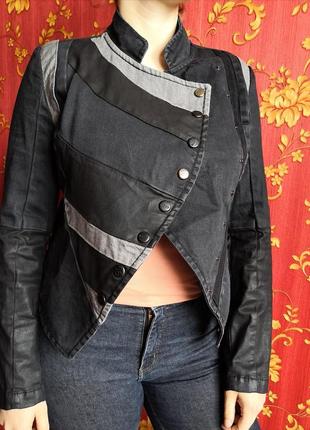 Крута джинсова куртка-косуха, ексклюзив denim atelier/superstar m4 фото
