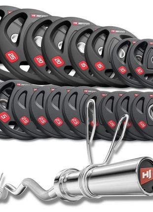 Набір олімпійський hop-sport pro 175 кг з w-подібним грифом