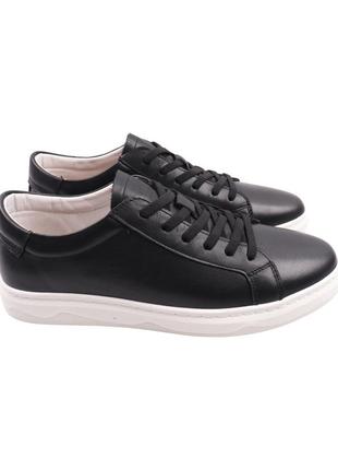 Кеди чоловічі arees чорні натуральна шкіра, 43