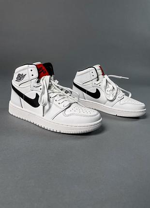 Кроссовки nike air jordan 1 retro white black red