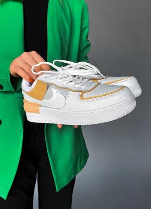 Кроссовки nike air force 1 khaki olive branch code white beige grey4 фото