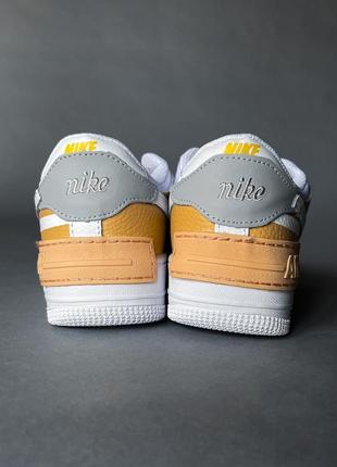 Кроссовки nike air force 1 khaki olive branch code white beige grey2 фото