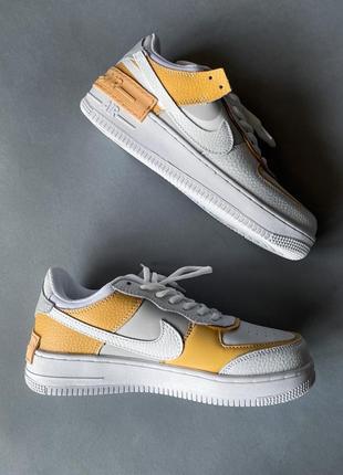 Кроссовки nike air force 1 khaki olive branch code white beige grey5 фото