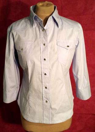 Рубашка женская бледно-голубая на кнопках norwiss.