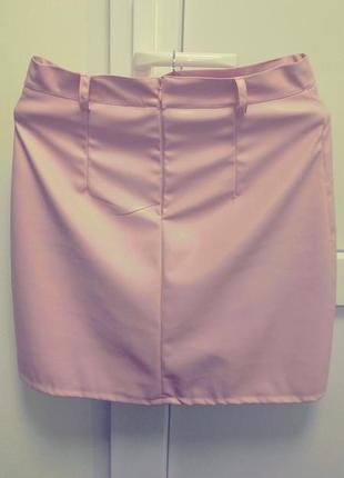 Очень нарядная и крутая кожаная розовая юбка elfberg4 фото