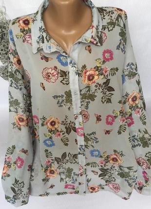 Шикарная воздушная рубашка шифон