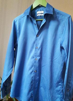 Сорочка сорочка в тонку чорно - синьою смужку# calvin klein # оригінал