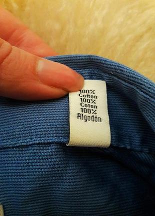 Котоновая рубашка в тонкую черно- синею полоску# calvin klein # оригинал5 фото