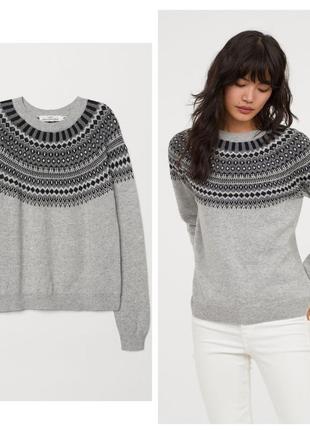 Джемпер h&m з жакардового трикотажу, р. s