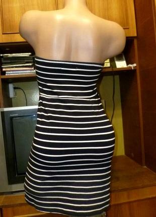 Брендове трикотажне літнє плаття з відкритими плечима, сарафан, у смужку3 фото