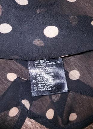 Легка шифонова блуза в горошок h&m 42(12)3 фото