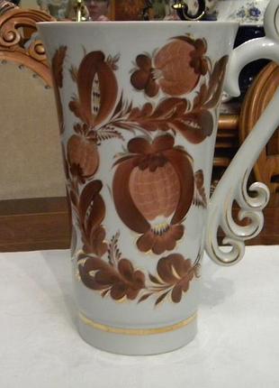 Огромная чашка 1.5 л ручная роспись фарфор ссср барановка