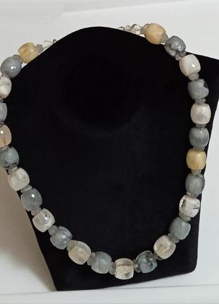 Ожерелье европейский винтаж, люцит, качественная эмитация натуральных самоцветов