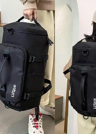 Рюкзак дорожный спортивный женский сумка рюкзак тканевый черный4 фото