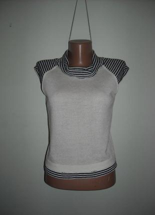 Футболка nev look біла з чорними смужками