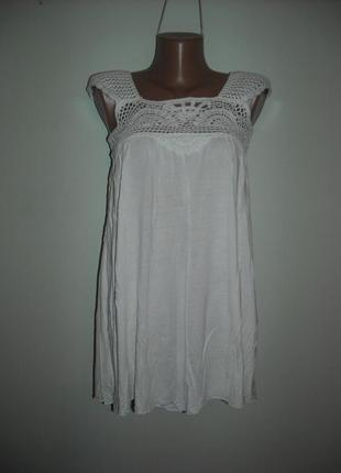 Футболка белая с вязаным топом вязка крючком ручной работы