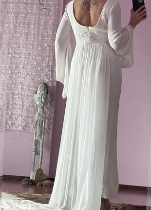 Весільна сукня зі шлейфом, плаття ошатне, в підлогу, для фотосессії, з відкритою спиною, зі шлейфом, бісер, по фігурі2 фото