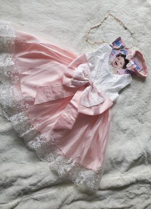 Красивое праздничное детское пышное платье для девочки на день рождения на 2 года 92