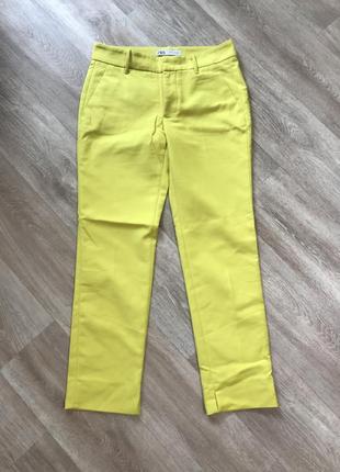 Лимонные желтые брюки штаны zara2 фото