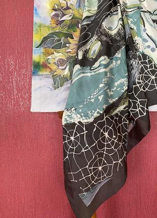 Большой серый шелковый платок loredano