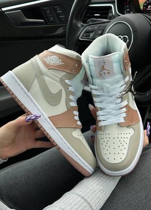 Кроссовки nike air jordan 1 high "milan beige fur”