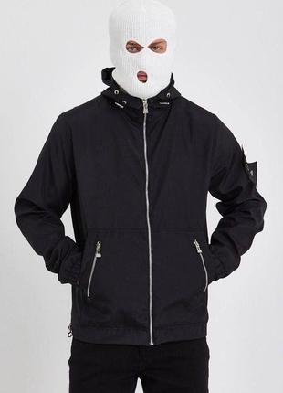 Чорна куртка stone island / якісні чоловічі куртки стонік