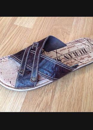 Шльопанці чоловічі шкіряні (40-45 розмір)